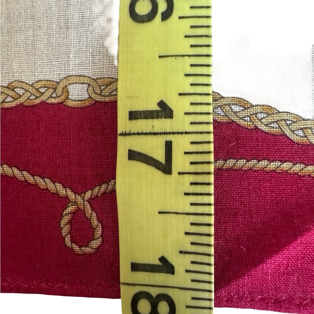 Celine Red and White Scarf with Carriage Motif - Picture 4 of 4